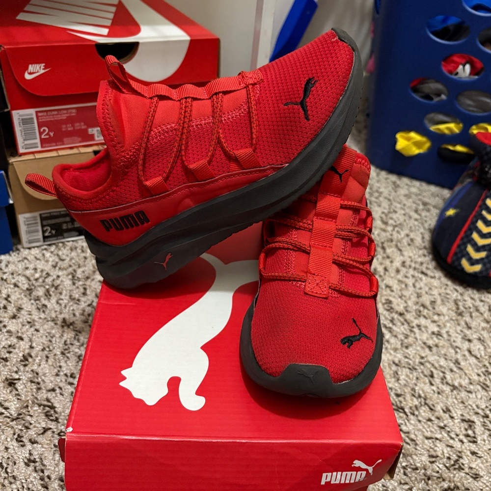 Puma Red Athletic Sneakers • Kids
